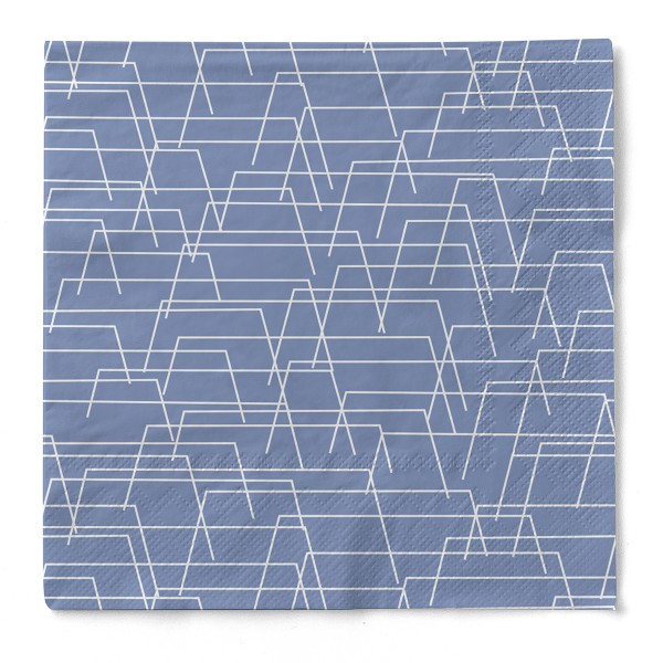 Tissue Serviette Tarik in Blau, 33 x 33 cm, 3-lagig, 100 Stück - Mank