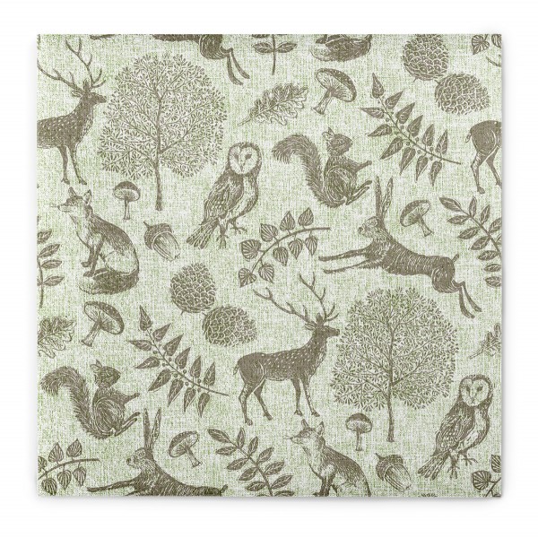 Airlaid Serviette Forest in Olivgrün-Grau, 40 x 40 cm, 50 Stück - Mank
