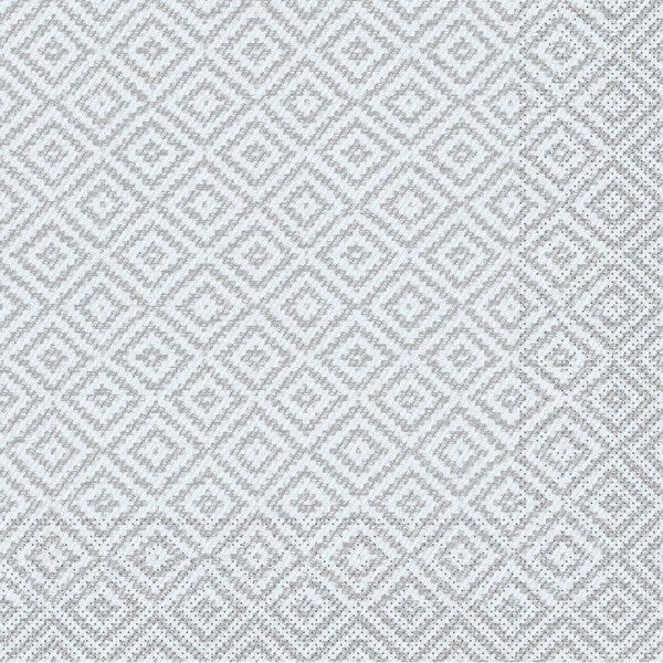 Tissue Serviette Lagos-Base in Grau, 40 x 40 cm, 100 Stück - Mank