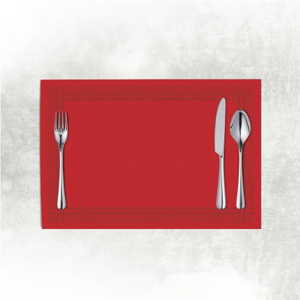 Tischsets aus Vliesstoff in Rot, mit Webkante in Bordeaux, 40 x 30 cm, 250 Stück - Mank