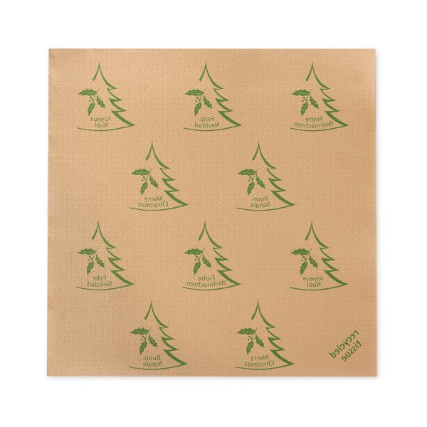 Softpoint Serviette 100% recycled Tissue X-mas, 40 x 40 cm, 60 Stück - Mank