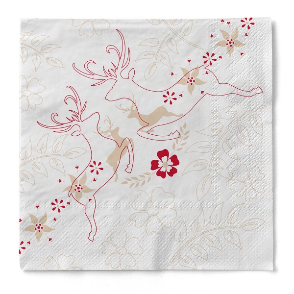 Tissue Serviette Leonard in Bordeaux, 33 x 33 cm, 3-lagig, 100 Stück - Mank