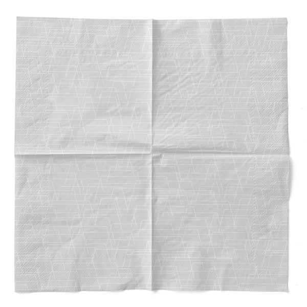 Tissue Serviette Tarik in Hellgrau, 33 x 33 cm, 3-lagig, 100 Stück - Mank