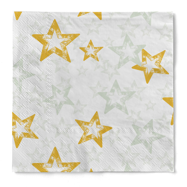Tissue Serviette Allison in Salbei-Gold, 33 x 33 cm, 3-lagig, 100 Stück - Mank