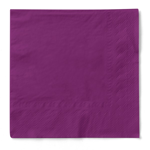 Tissue Serviette Aubergine, 33 x 33 cm, 3-lagig, 100 Stück - Mank