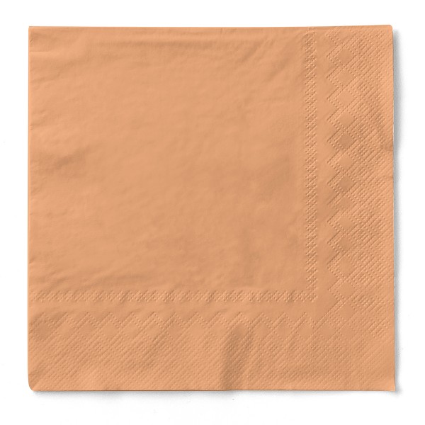 Tissue Cocktail-Serviette Aprikot, 25 x 25 cm, 3-lagig, 100 Stück - Mank