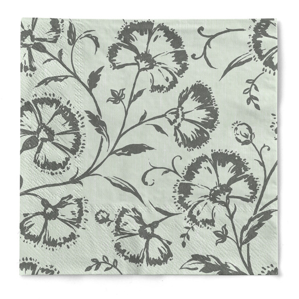 Tissue Serviette Ines in Salbei-Anthrazit, 40 x 40 cm, 3-lagig, 100 Stück - Mank