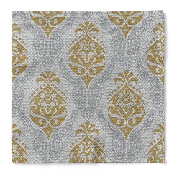 Tissue Serviette Doris in Gold-Silber, 40 x 40 cm, 3-lagig, 100 Stück - Mank