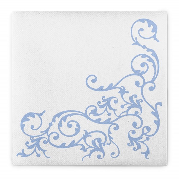 Airlaid Serviette Pomp in Pastellblau-Weiss, 40 x 40 cm, 50 Stück - Mank