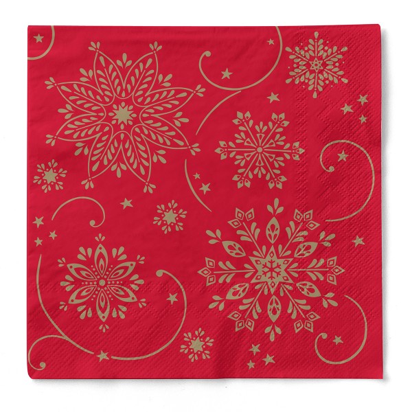 Tissue Serviette Cristal in Rot, 33 x 33 cm, 100 Stück - Mank