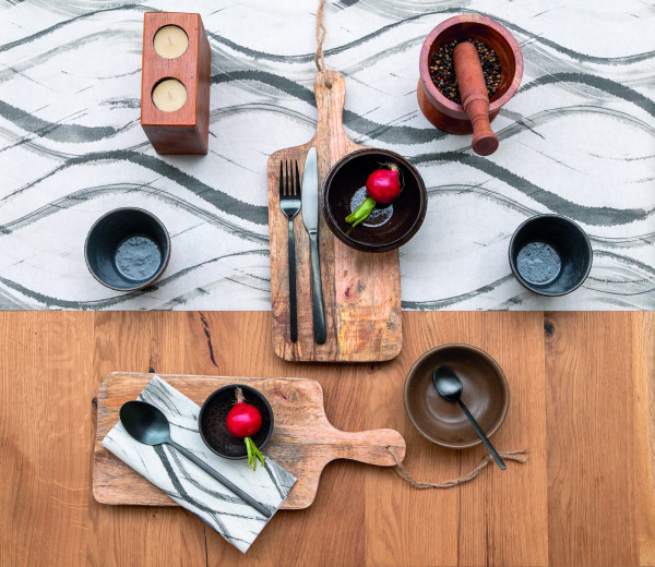 Airlaid Serviette Albi in Pebble Stone-Schwarz, 40 x 40 cm, 50 Stück - Mank