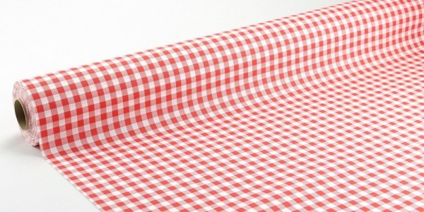 Airlaid Tischdeckenrolle Landhaus Rot-Weiß kariert, 100 cm x 20 m, 1 Stück - APARTina