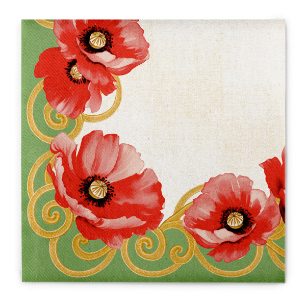 Airlaid Serviette Talvi (Mohnblume), 40 x 40 cm, 50 Stück - Mank