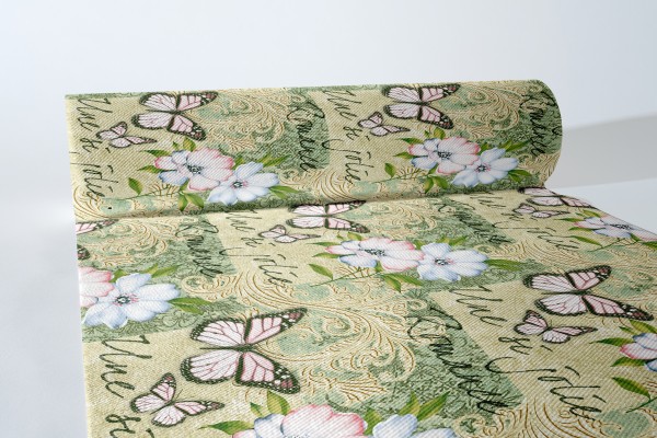 Airlaid Tischläufer Jolie in Grün, 40 cm x 24 m , 1 Stück - Mank