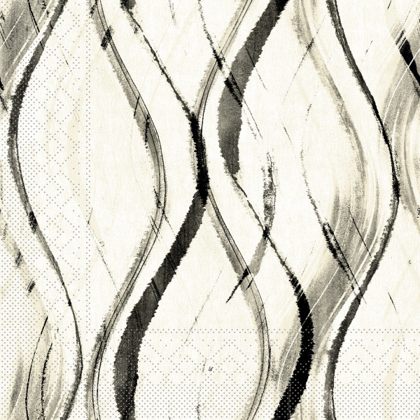 Tissue Serviette Albi in Salbei-Schwarz, 40 x 40 cm, 3-lagig, 100 Stück - Mank