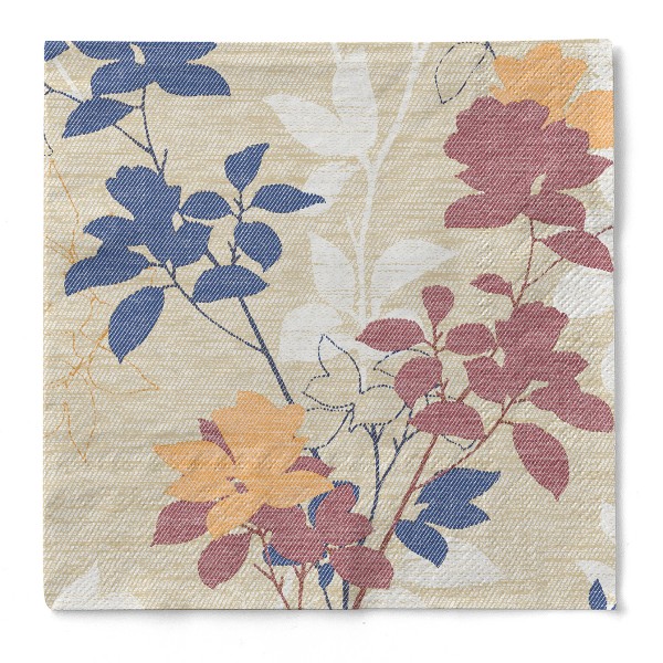 Tissue Serviette Chrissy in Creme-Bordeaux, 40 x 40 cm, 3-lagig, 100 Stück - Mank