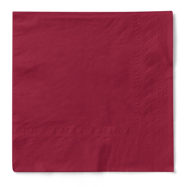 Tissue Serviette Bordeaux, 25 x 25 cm, 100 Stück - Mank