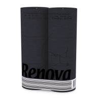 144 Rollen schwarzes Toilettenpapier von Renova im Folienpack - SCHWARZ