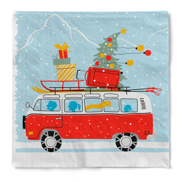 Tissue Serviette Winter Holidays, 33 x 33 cm, 100 Stück - Mank