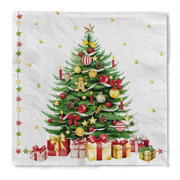 Tissue Serviette Tannenbaum, 40 x 40 cm, 100 Stück - Mank