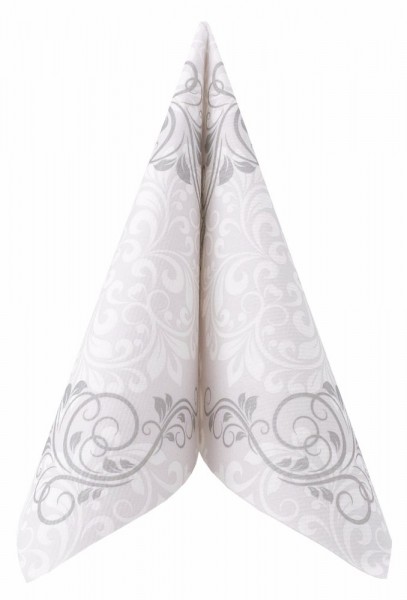 Airlaid Serviette Ornaments in Silber, 40 x 40 cm, 50 Stück - APARTina