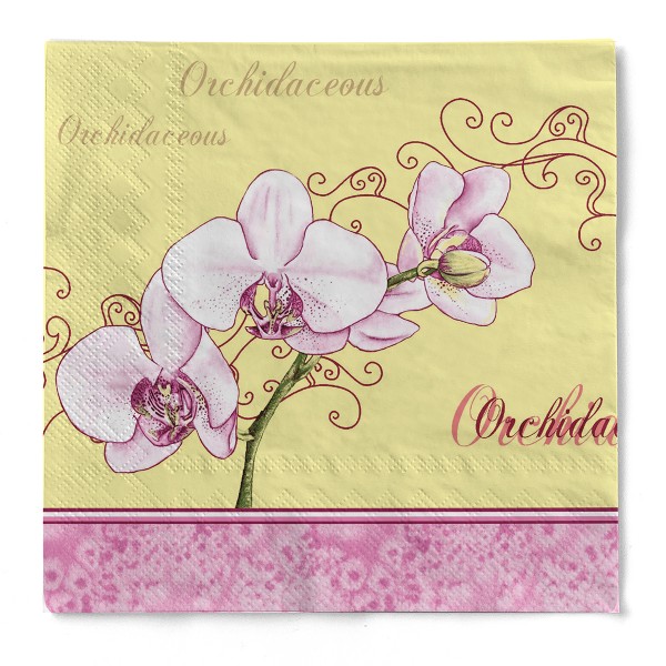 Tissue Serviette Orchidee, 40 x 40 cm, 100 Stück - Mank