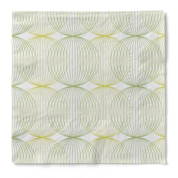 Tissue Serviette Ludo in Lime-Oliv, 24 x 24 cm, 150 Stück - Mank