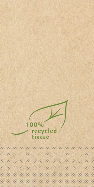 Recycled Tissue Serviette Naturbraun, 33 x 33 cm, 1/8 Falz, 100 Stück - Mank