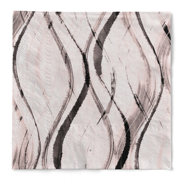 Tissue Serviette Albi in Rosé-Schwarz, 40 x 40 cm, 3-lagig, 100 Stück - Mank