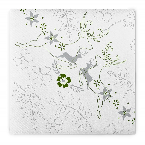 Airlaid Serviette Leonard in Grau-Grün, 40 x 40 cm, 50 Stück - Mank