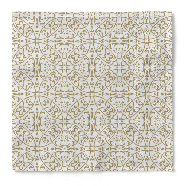 Tissue Serviette Claudio in Gold, 33 x 33 cm, 3-lagig, 100 Stück - Mank
