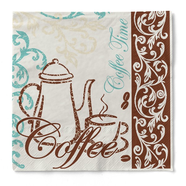 Tissue Serviette Coffee/Tea, 33 x 33 cm, 3-lagig, 100 Stück - Mank