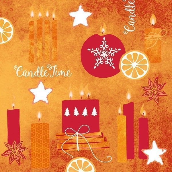 Airlaid Serviette Candle Time in Rot, 40 x 40 cm, 50 Stück - Mank