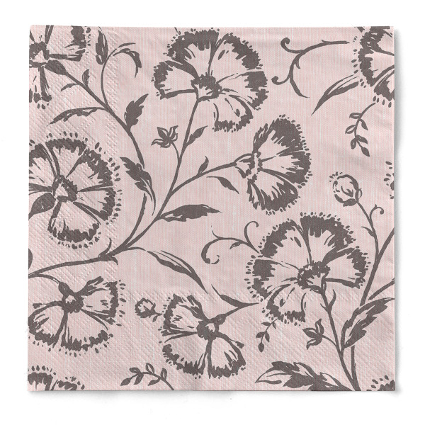 Tissue Serviette Ines in Rosé-Anthrazit, 33 x 33 cm, 100 Stück - Mank