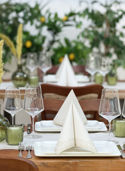 Airlaid Serviette Janina in Pebble Stone, 40 x 40 cm, 50 Stück - Mank