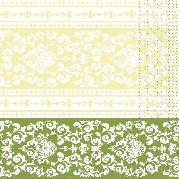 Tissue Serviette Pascal in Lindgrün, 33 x 33 cm, 3-lagig, 100 Stück - Mank