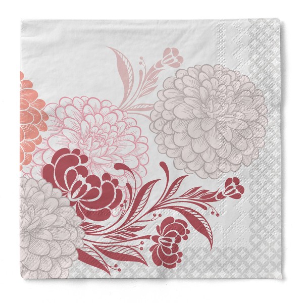 Tissue Serviette Clarissa in Bordeaux, 33 x 33 cm, 3-lagig, 100 Stück - Mank