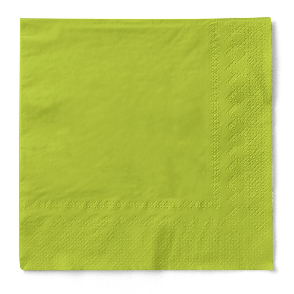Tissue Cocktail-Serviette Kiwi, 25 x 25 cm, 3-lagig, 100 Stück - Mank