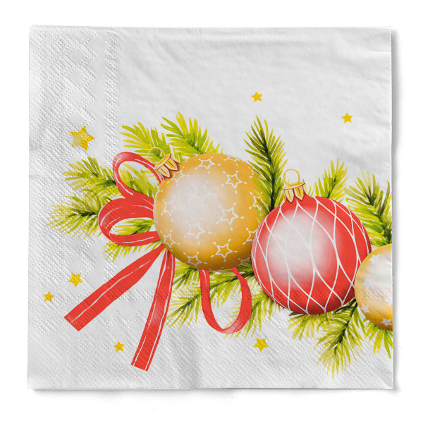 Tissue Serviette Kerstin in Weiß, 33 x 33 cm, 100 Stück - Mank