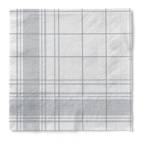 Tissue Serviette Nadeem in Grau, 33 x 33 cm, 100 Stück - Mank