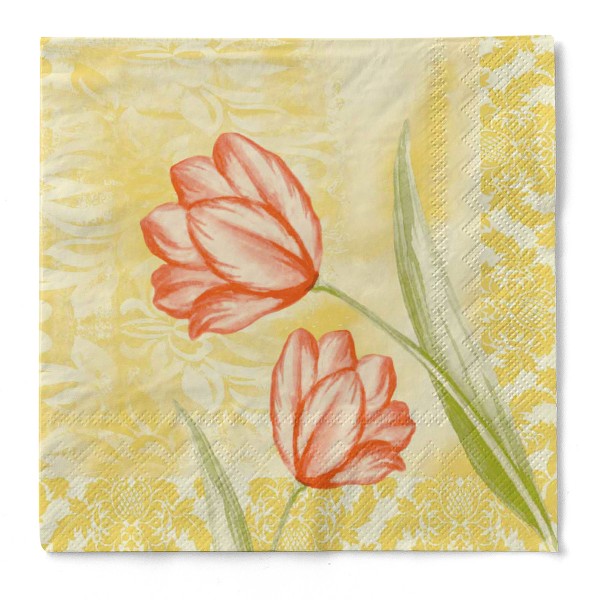 Tissue Serviette Sally in Gelb-Orange, 33 x 33 cm, 3-lagig, 100 Stück - Mank