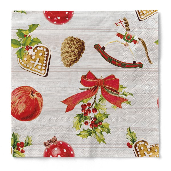 Tissue Serviette Advent, 33 x 33 cm, 3-lagig, 100 Stück - Mank