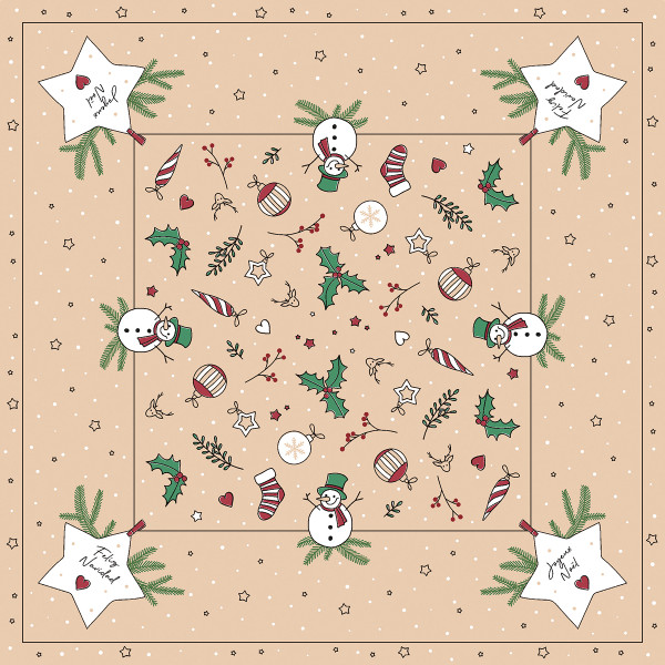 Airlaid Tischdecke Snowman, 80 x 80 cm, 20 Stück - Mank