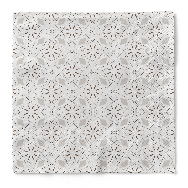 Tissue Serviette Mia in Braun, 33 x 33 cm, 100 Stück - Mank