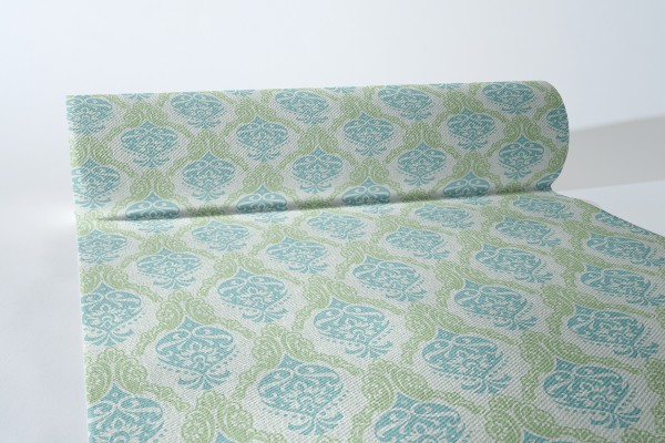 Airlaid Tischläufer Doris in Grün-Blau, 40 cm x 24 m, 1 Stück - Mank