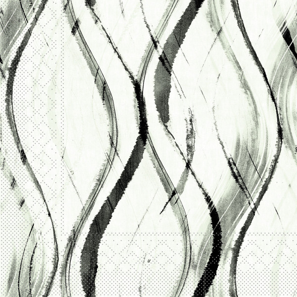 Tissue Serviette Albi in Salbei-Schwarz, 33 x 33 cm, 100 Stück - Mank